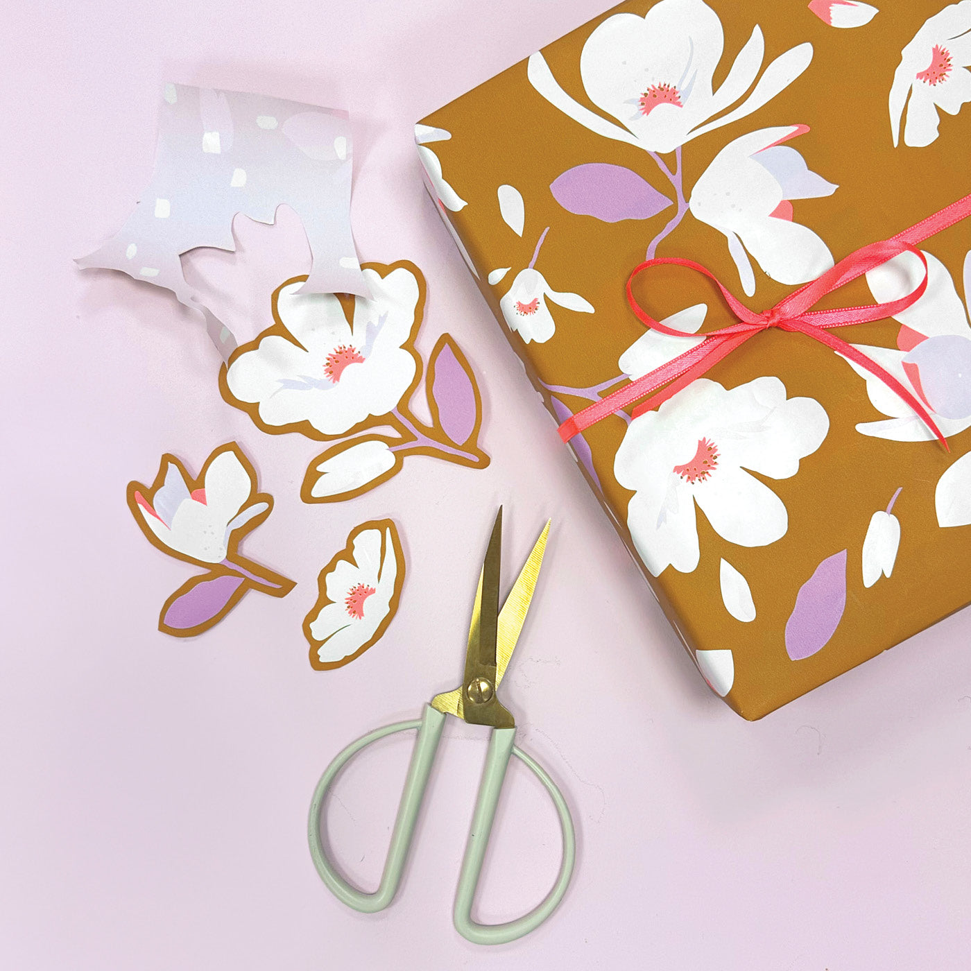 Inpakpapier | Orange Flowers