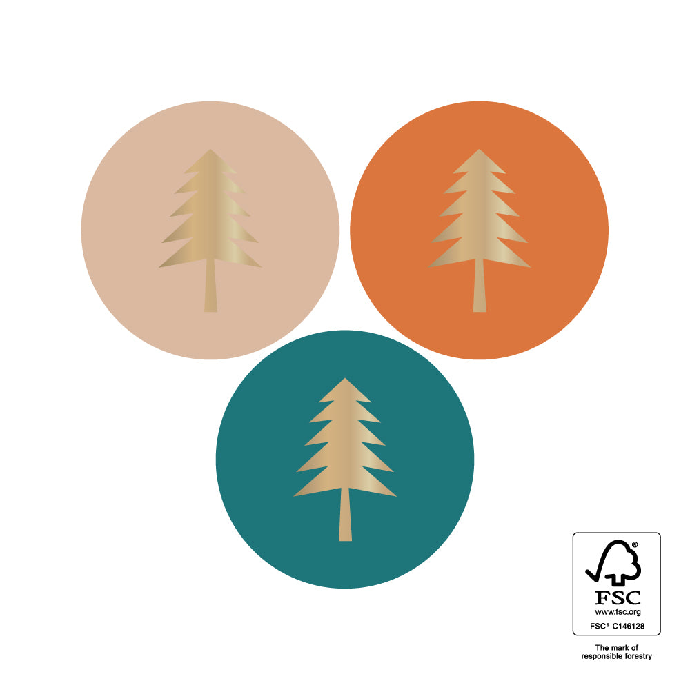 Cadeaustickers | Xmas Trees | 10x