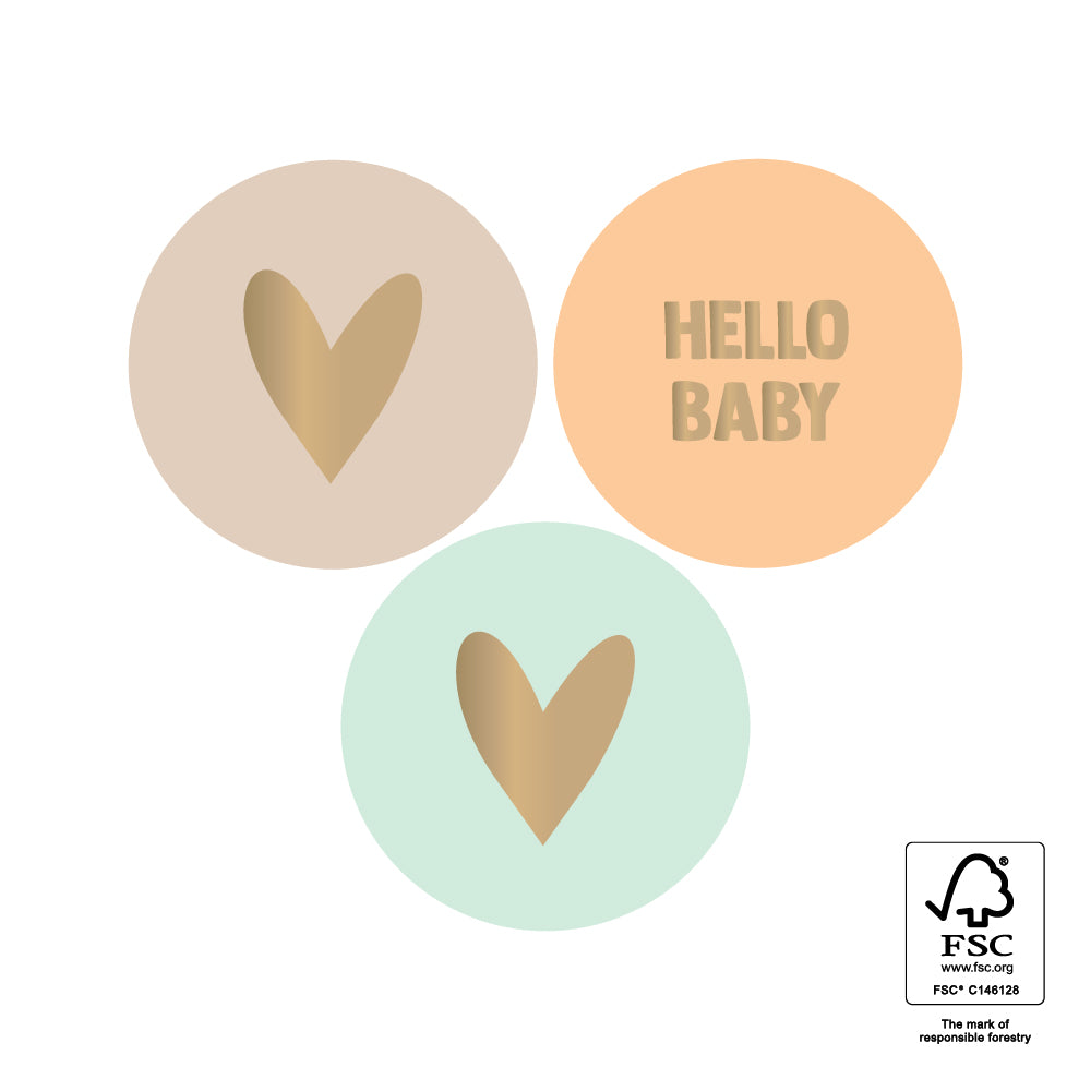 Cadeaustickers | Hello Baby | 10x