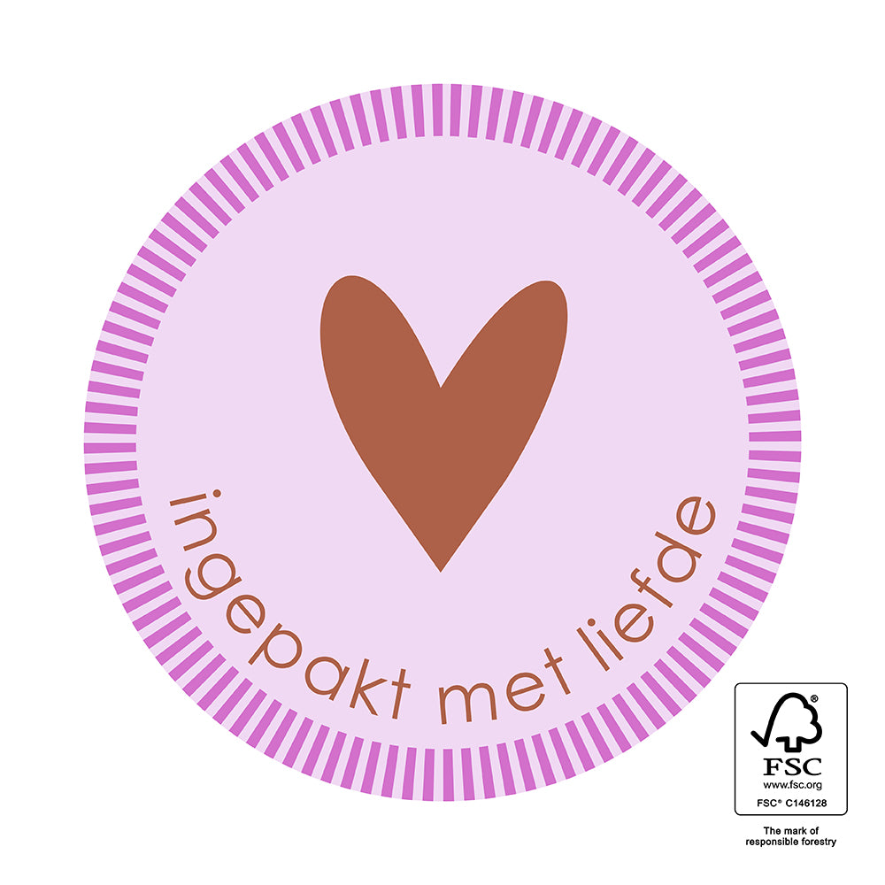 Cadeaustickers | Ingepakt met liefde | 10x