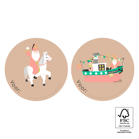 Cadeaustickers | Pakjesboot | 10x
