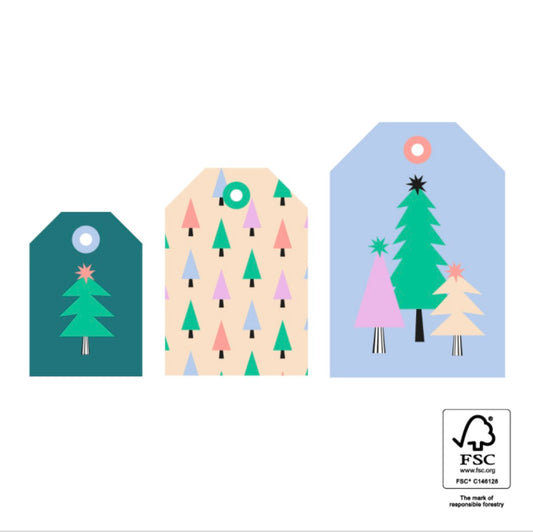 Cadeaulabels | Kerstboompjes | 3x