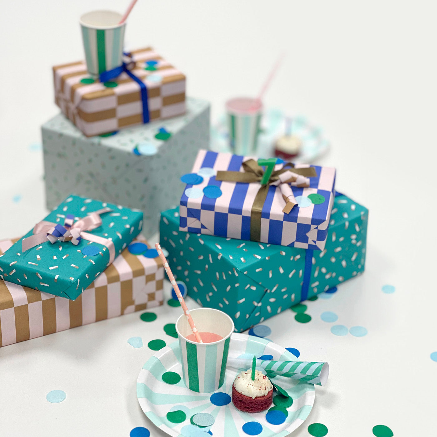 Inpakpapier | Green Confetti