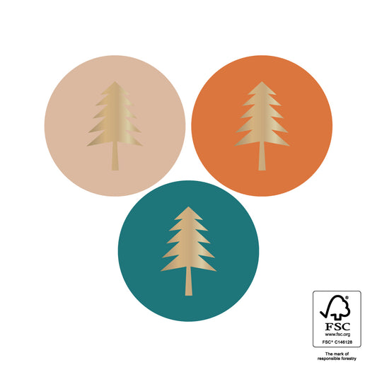 Cadeaustickers | Xmas Trees | 10x