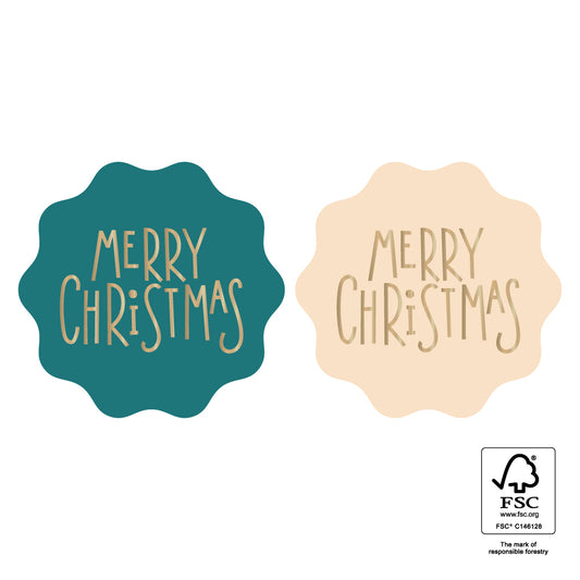 Cadeaustickers | Merry Christmas Green | 10x