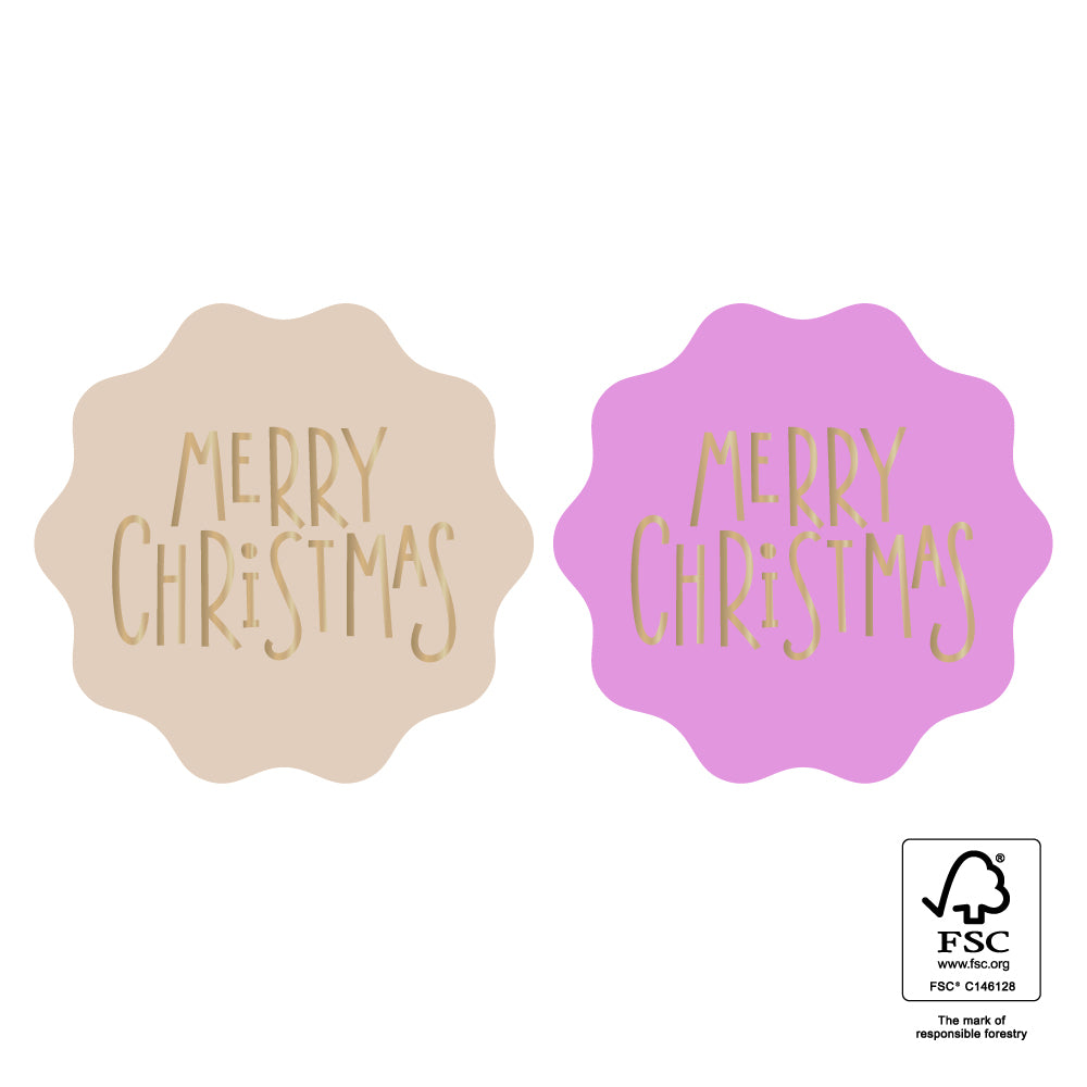 Cadeaustickers | Merry Christmas Pink | 10x
