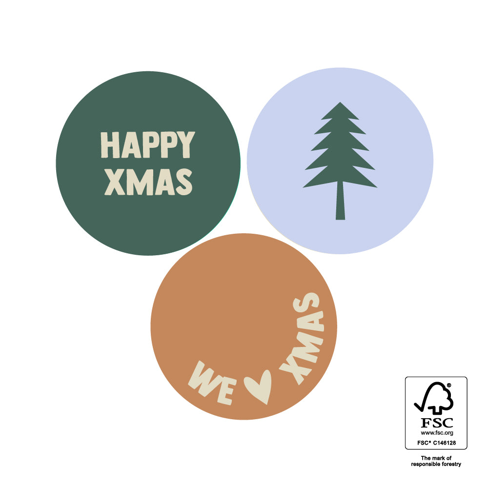 Cadeaustickers | Happy Xmas | 10x
