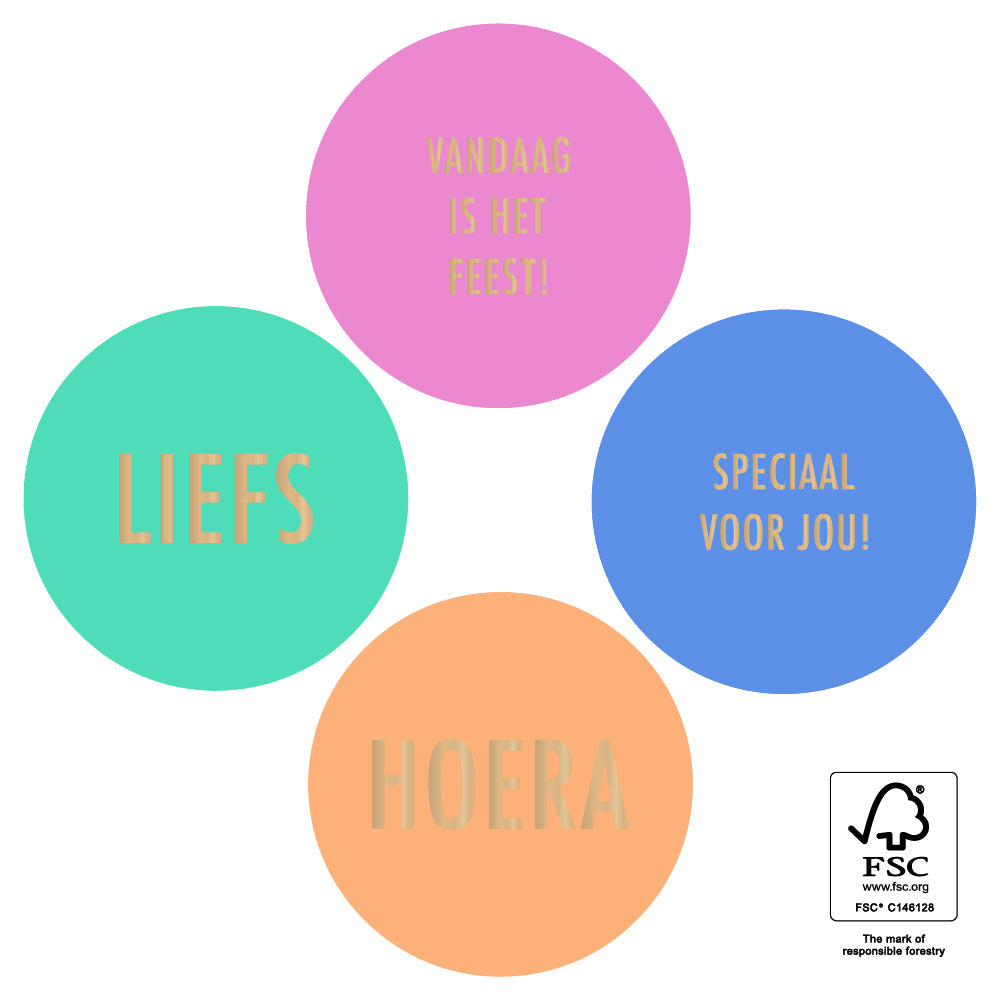 Cadeausticker | Hoera | 10x