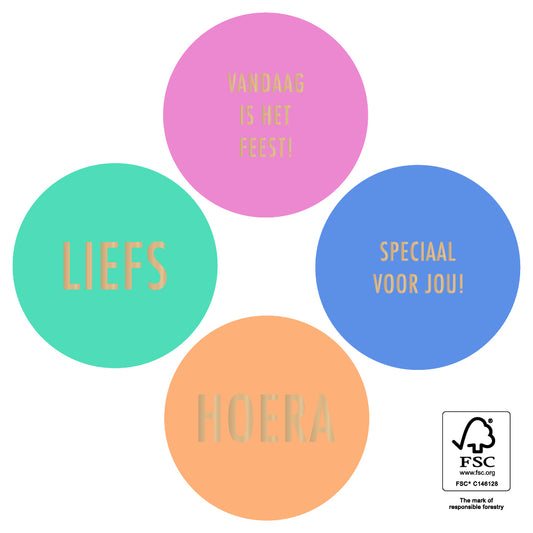 Cadeausticker | Hoera | 10x