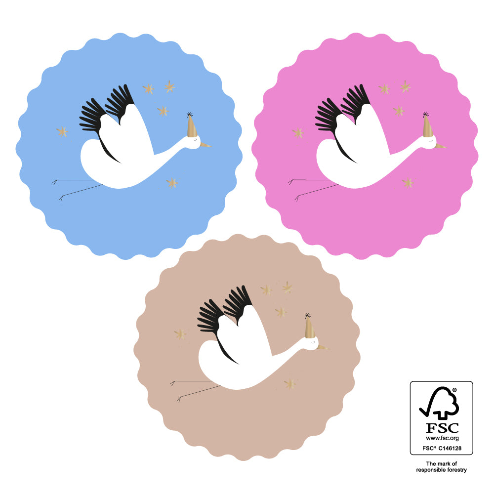 Cadeaustickers | Ooievaar | 10x