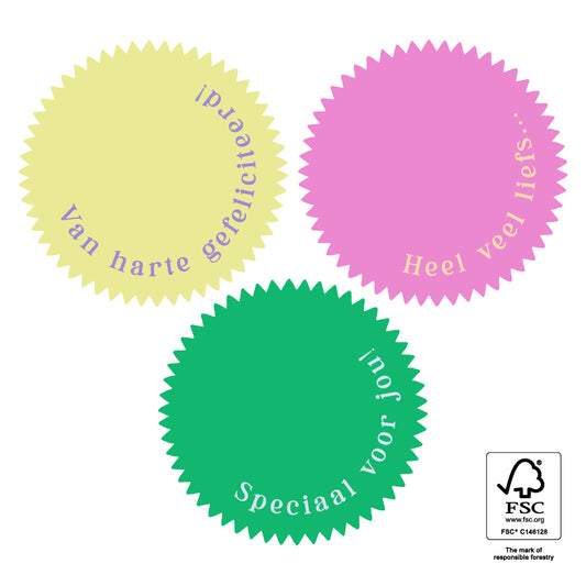 Cadeaustickers | Heel veel liefs | 10x
