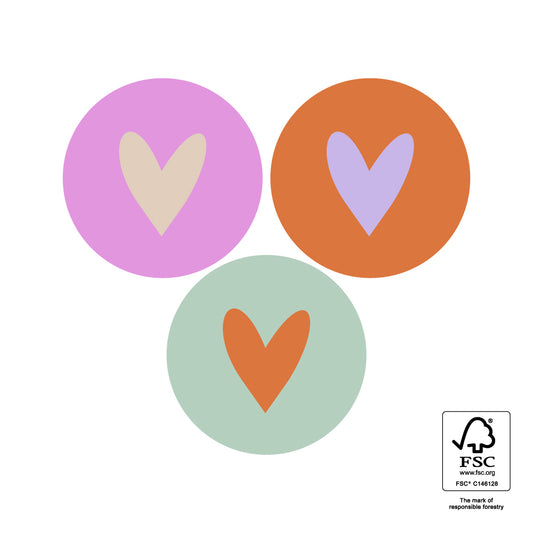 Cadeaustickers | Hearts Mini Bright | 10x