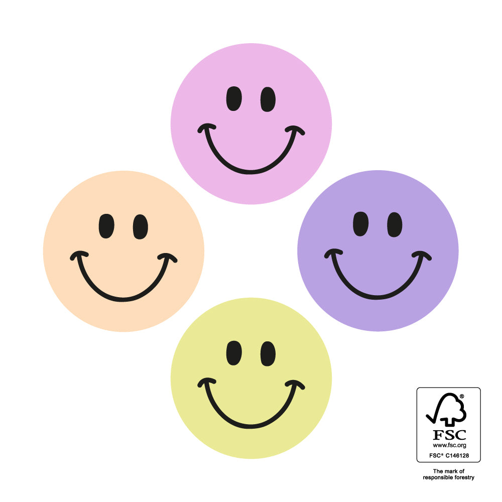 Cadeaustickers | Mini Smiley Bright | 10x