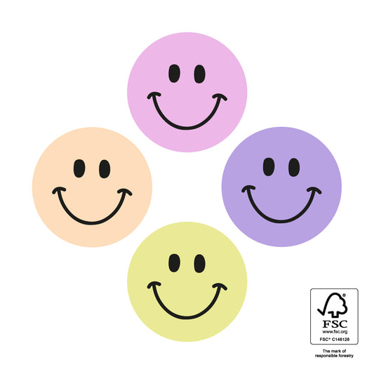 Cadeaustickers | Mini Smiley Bright | 10x