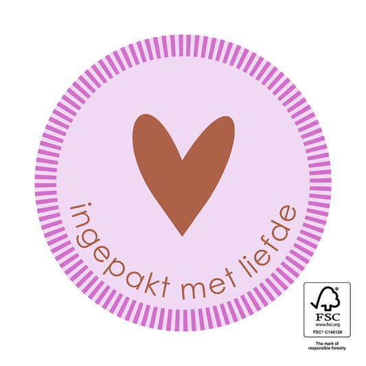 Cadeaustickers | Ingepakt met liefde | 10x