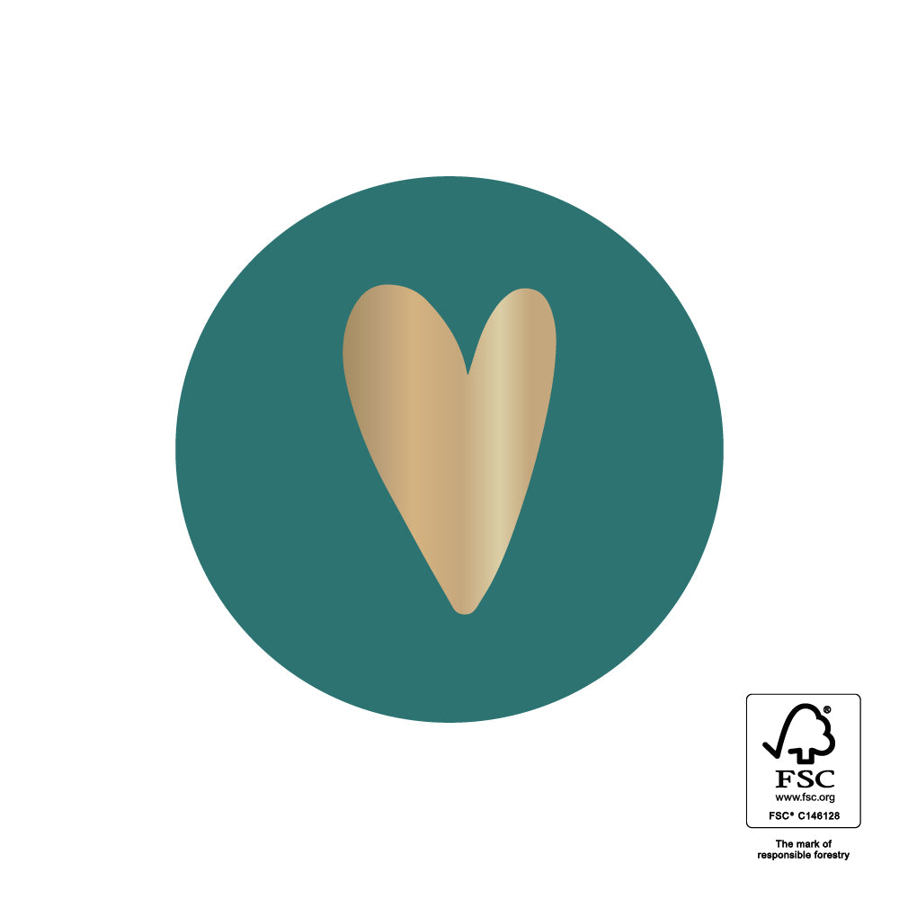 Cadeaustickers | Heart Green | 10x