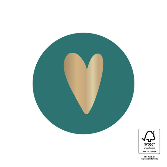 Cadeaustickers | Heart Green | 10x
