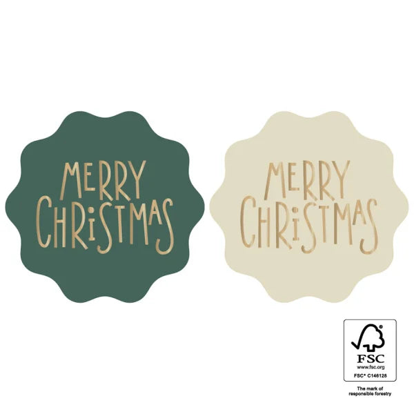 Cadeaustickers | Merry Christmas Green | 10x