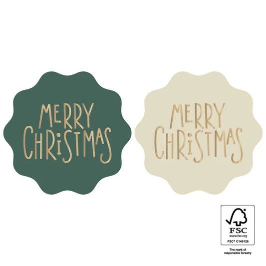 Cadeaustickers | Merry Christmas Green | 10x